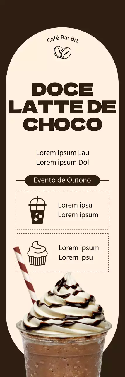 Faixa de chocolate com rebordo circular com uma lista de eventos de outono