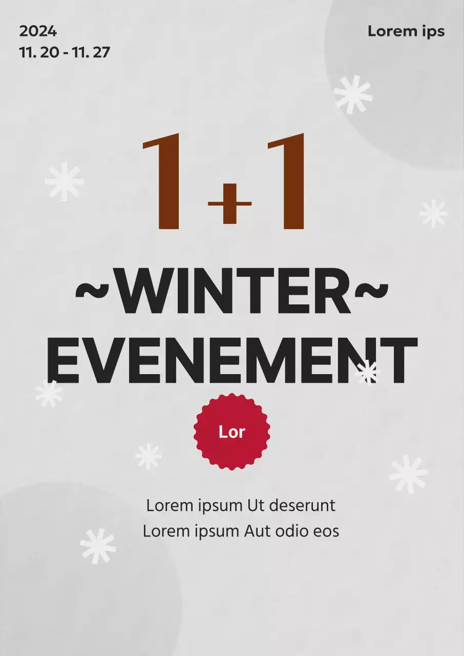 Winter promotie markeren koop een krijg een gratis met Rudolph concept typografie op een lichtgrijze achtergrond