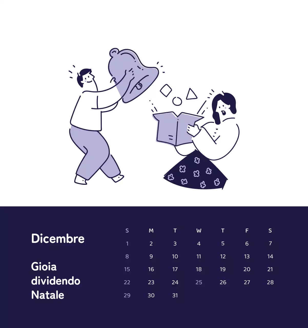 Un calendario con illustrazioni colorate ed emozionali
