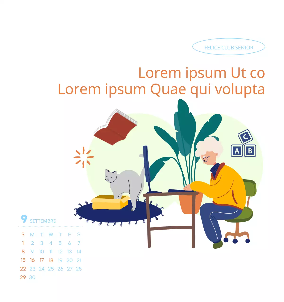 Calendario di lavoro con splendide illustrazioni