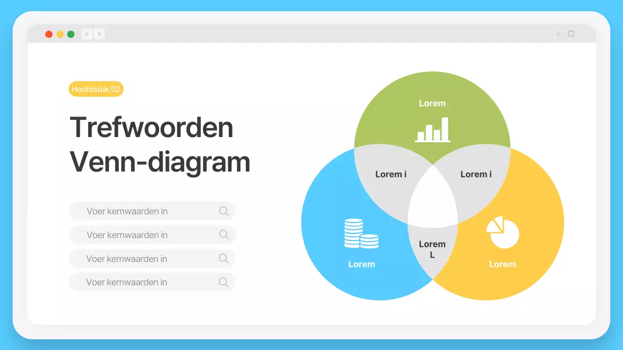 Eenvoudig browserframe in lichtblauw Bedrijfsprofiel