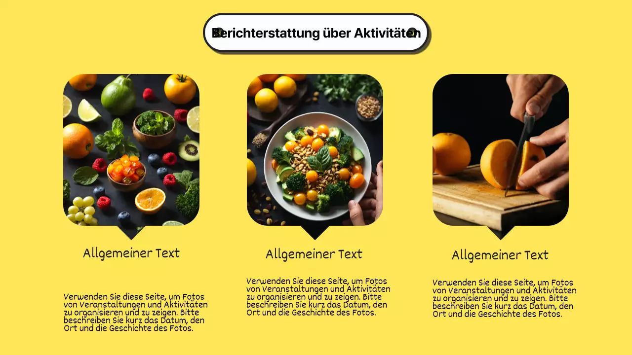 Trendy Foto-Collage Vorschlag in weiß und gelb