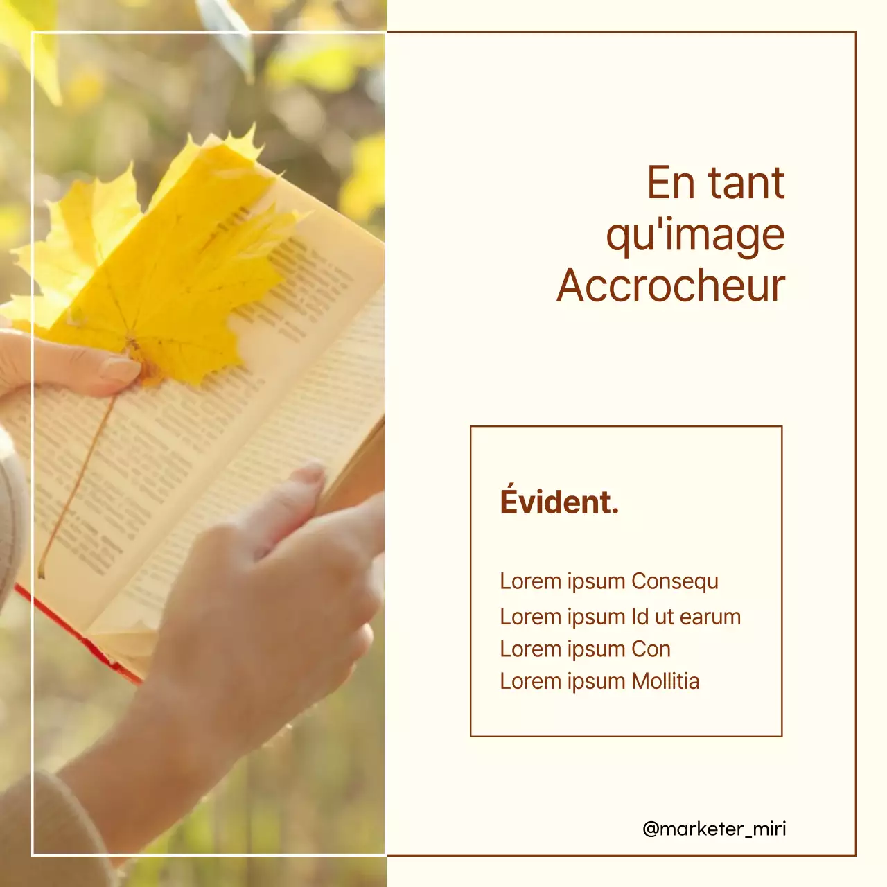 Guide pour la conception d'un modèle de marketing simple et chaleureux en brun et blanc