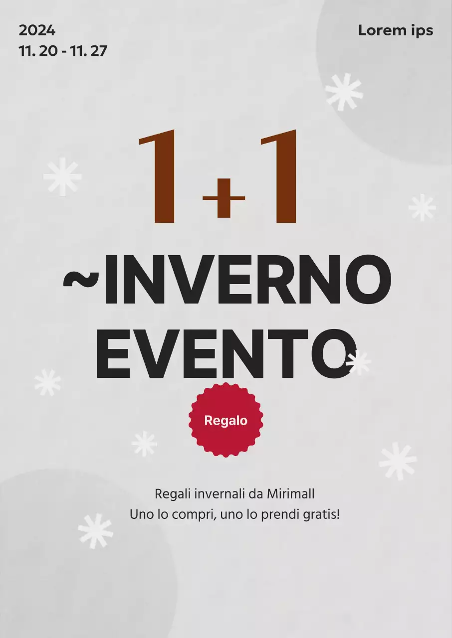 Promozione invernale che evidenzia l'acquisto di un prodotto gratuito con la tipografia del concetto Rudolph su sfondo grigio chiaro