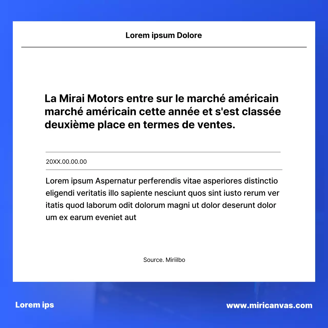 Un simple rapport boursier en bleu