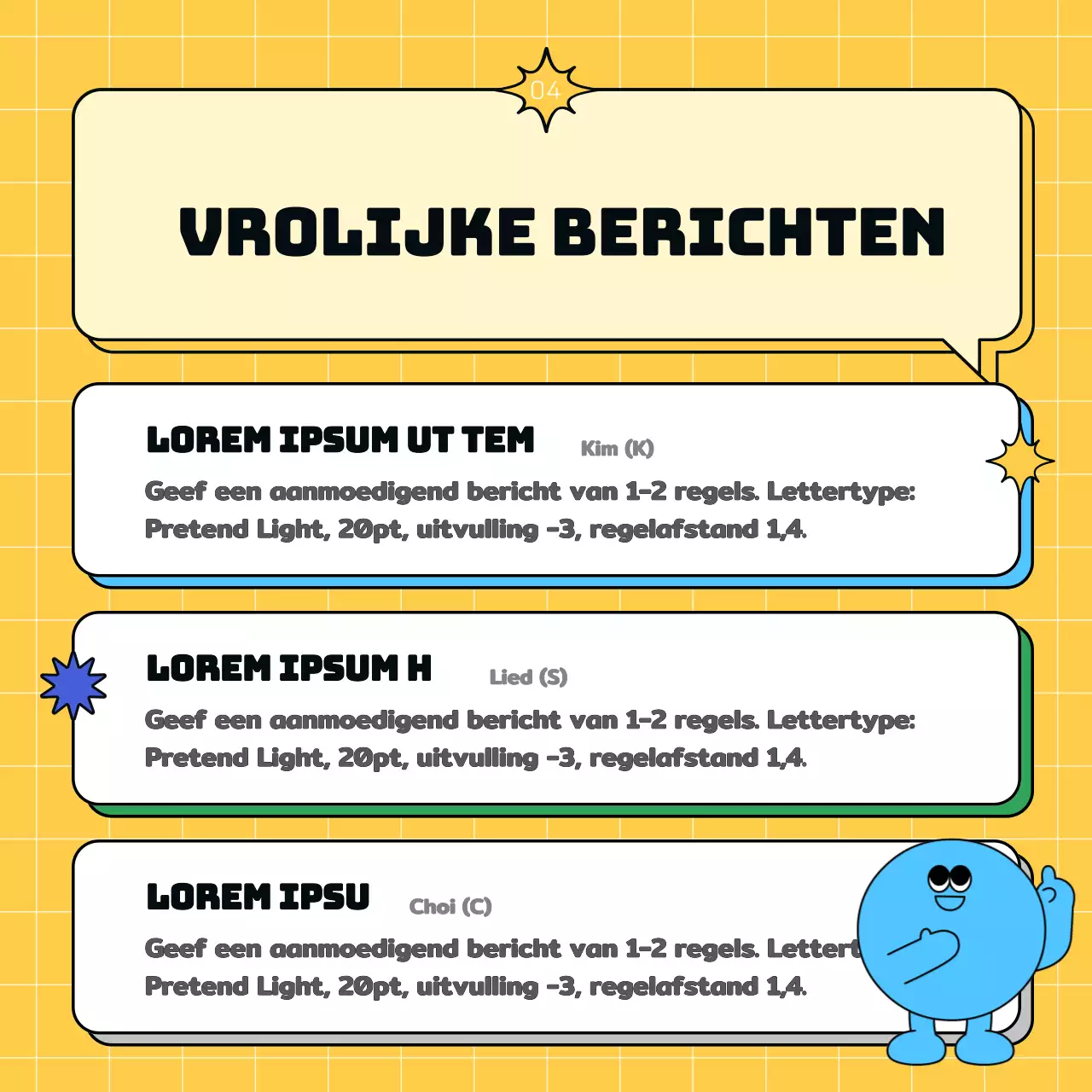 Een eenvoudig geel en lichtblauw jeugdcentrum promoten