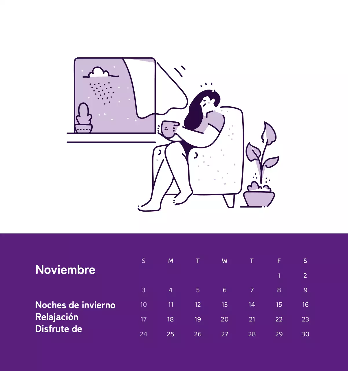 Un calendario con ilustraciones llenas de color y emoción