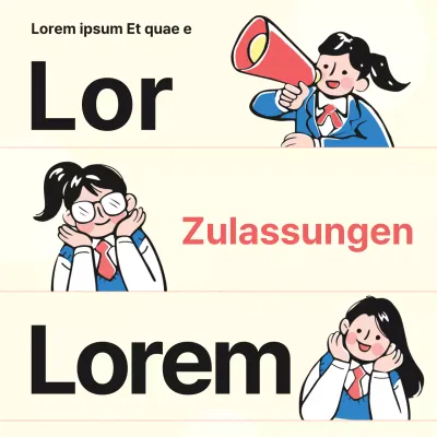 Trendige Zulassungsanzeige mit gelbem Hintergrund