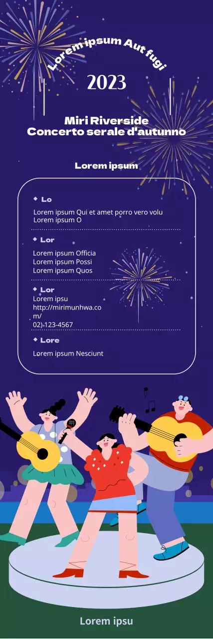 Promuovere un festoso concerto autunnale con fuochi d'artificio