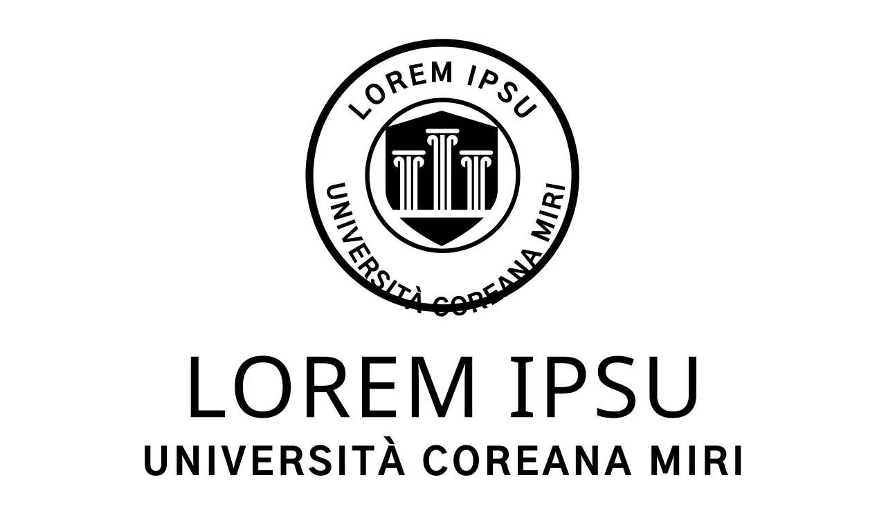 Concetto di logo universitario simbolico in nero