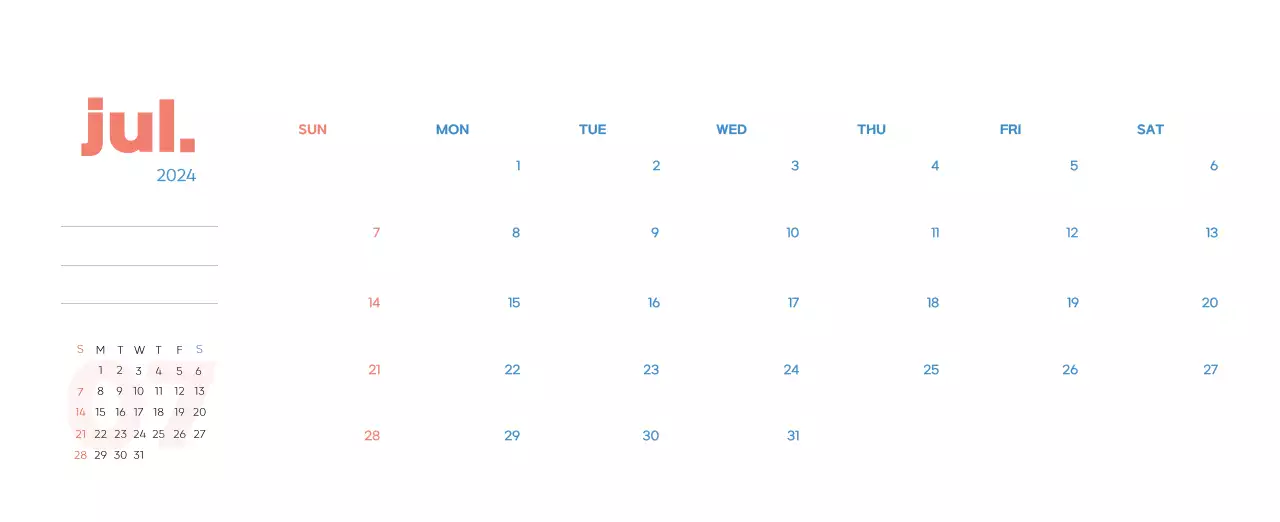 Business calendar with beautiful illustrations