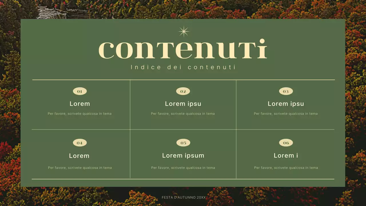 Un planner per le feste autunnali semplice e moderno in verde e beige