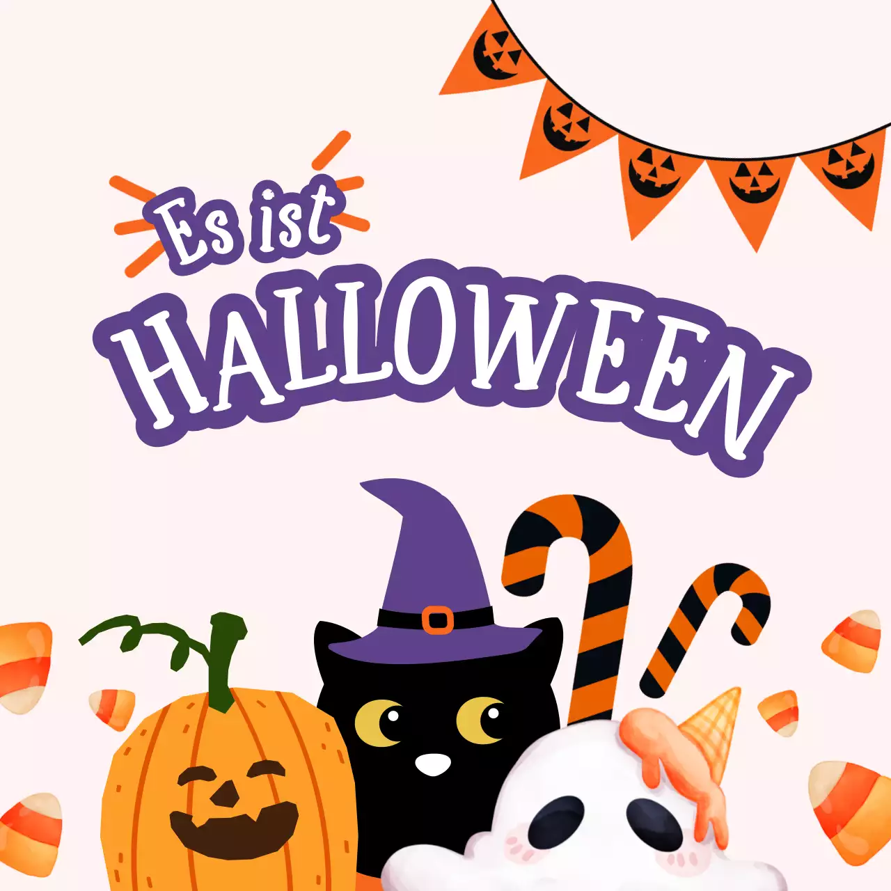 Fördern Sie trendige Halloween-Kostüme in Weiß und Orange