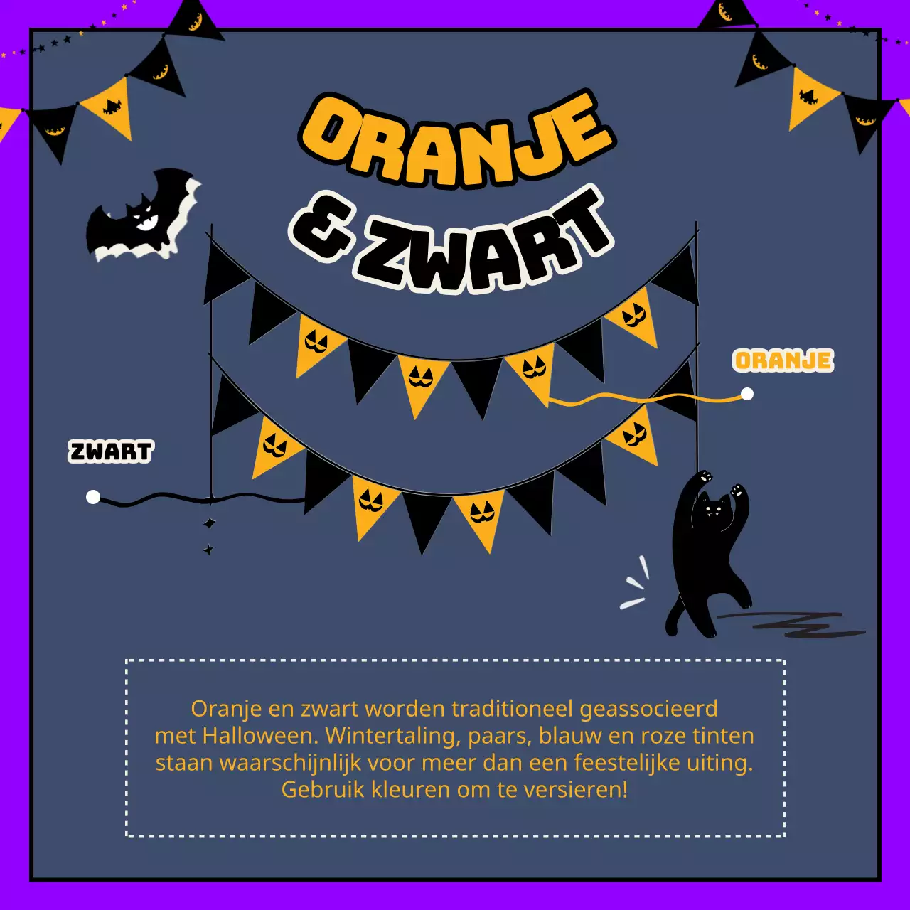 Fantastische Halloween-decoratie-ideeën in paars en oranje promoten