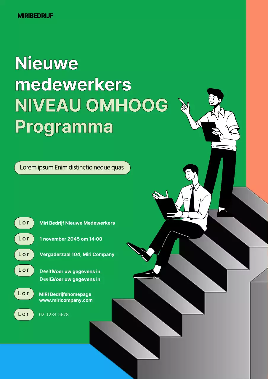 Een groen, kitscherig trainingsprogramma voor nieuwe werknemers promoten