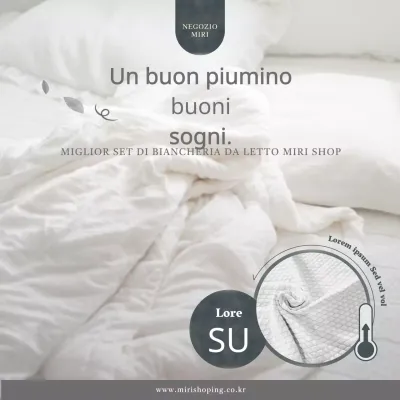 Promuovere biancheria da letto bianca e lussuosa
