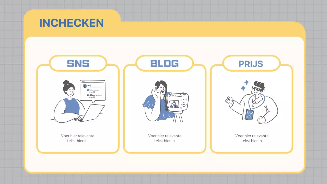 Verslag van de moderne marketingvergadering in lichtblauw en geel