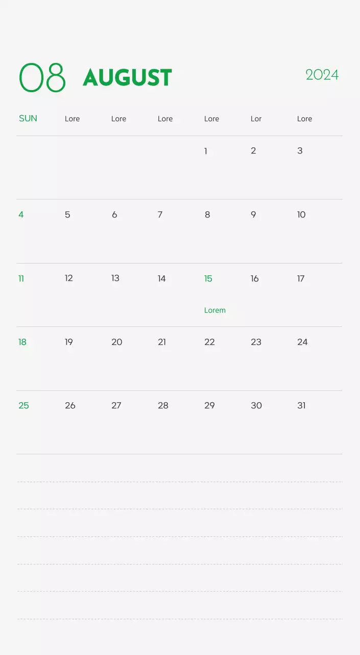 Ein Kalender mit einem Bild eines Welpen und einer niedlichen Botschaft in grünen Akzenten