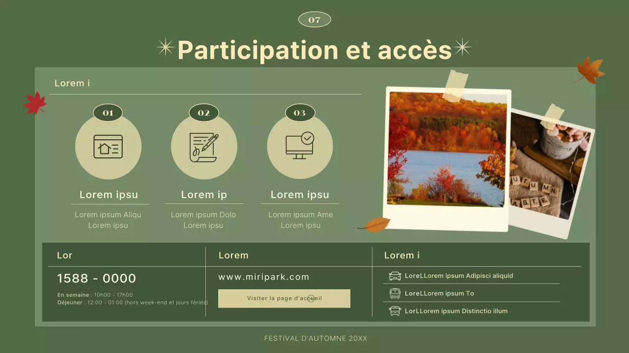 Un agenda simple et moderne pour les festivals d'automne en vert et beige