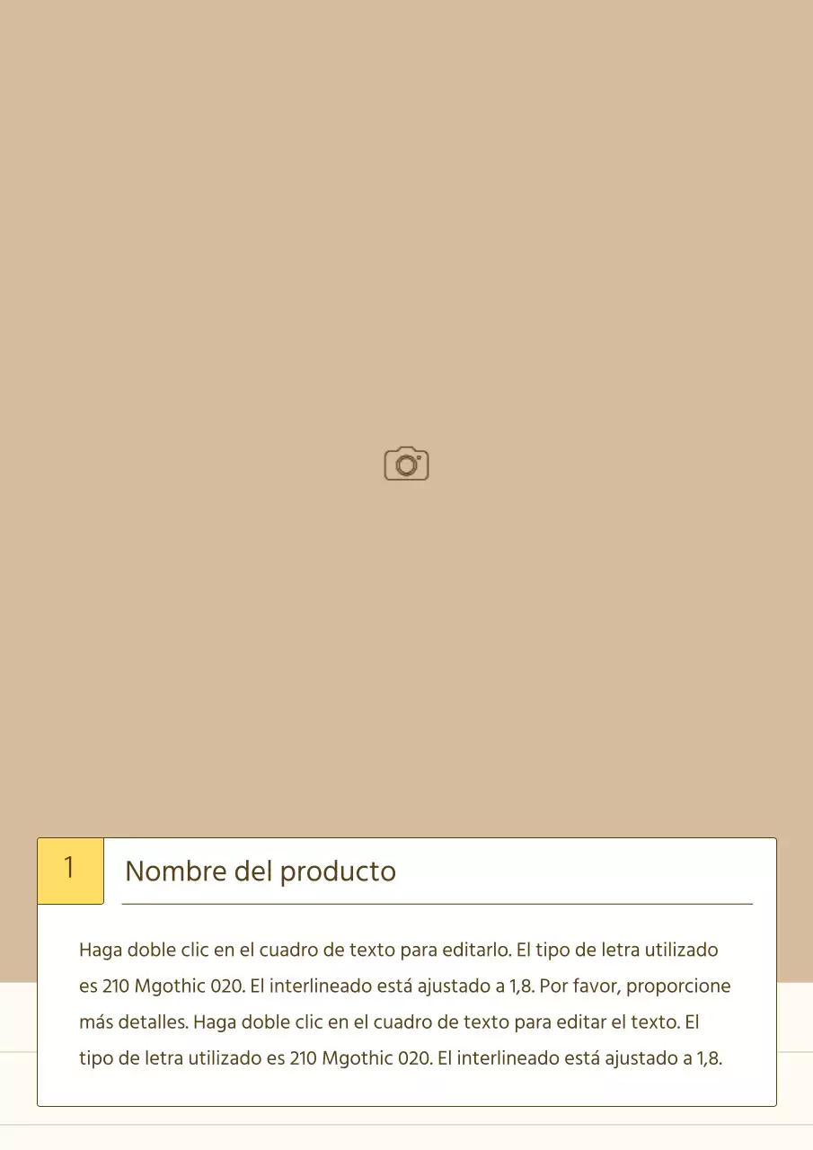 Una sencilla presentación de un producto en amarillo y beige