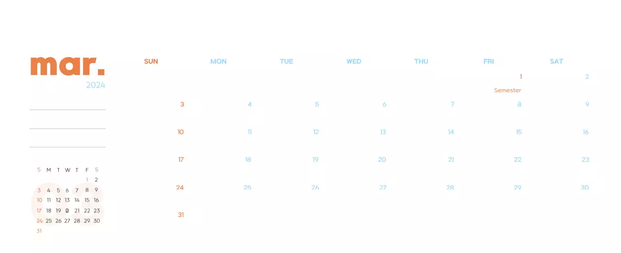 Business calendar with beautiful illustrations