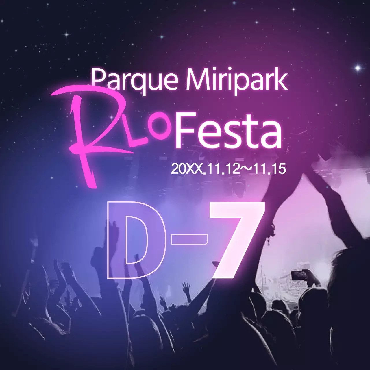 Promoção do festival de música pop-art do Pink