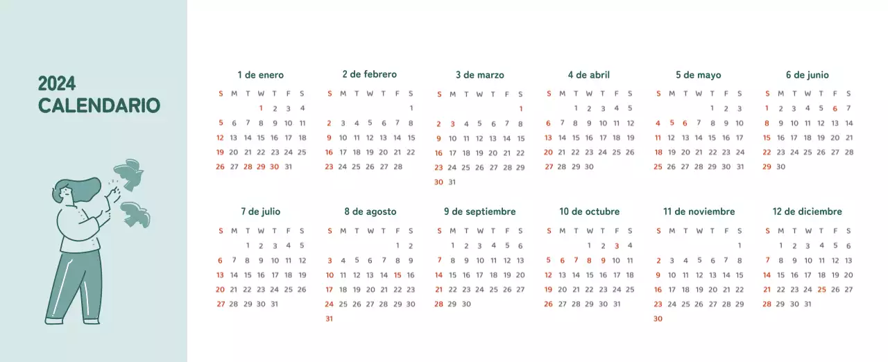 Un calendario con ilustraciones llenas de color y emoción