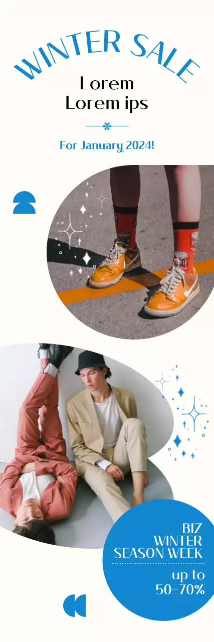 Blue clean concept winter sale event