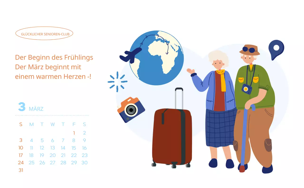 Arbeitskalender mit schönen Illustrationen