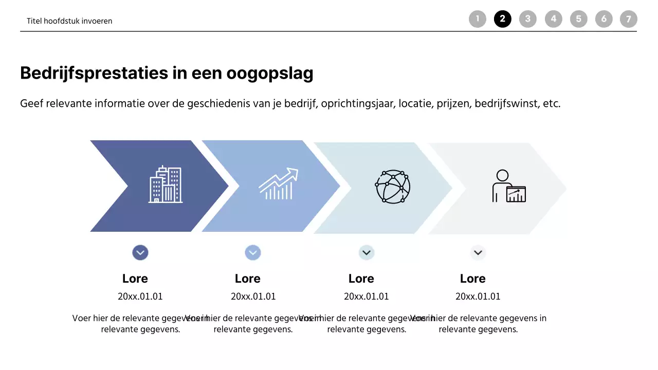 Modern vergaderbedrijf bedrijfsprofiel in blauw