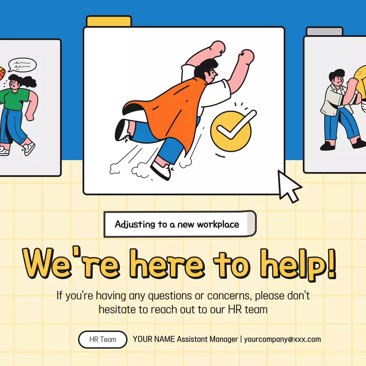 Promote simple business tips in blue and yellow