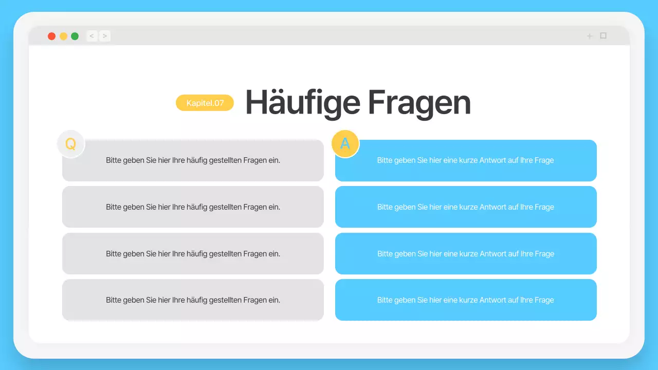 Einfacher Browserrahmen in Hellblau Firmenprofil
