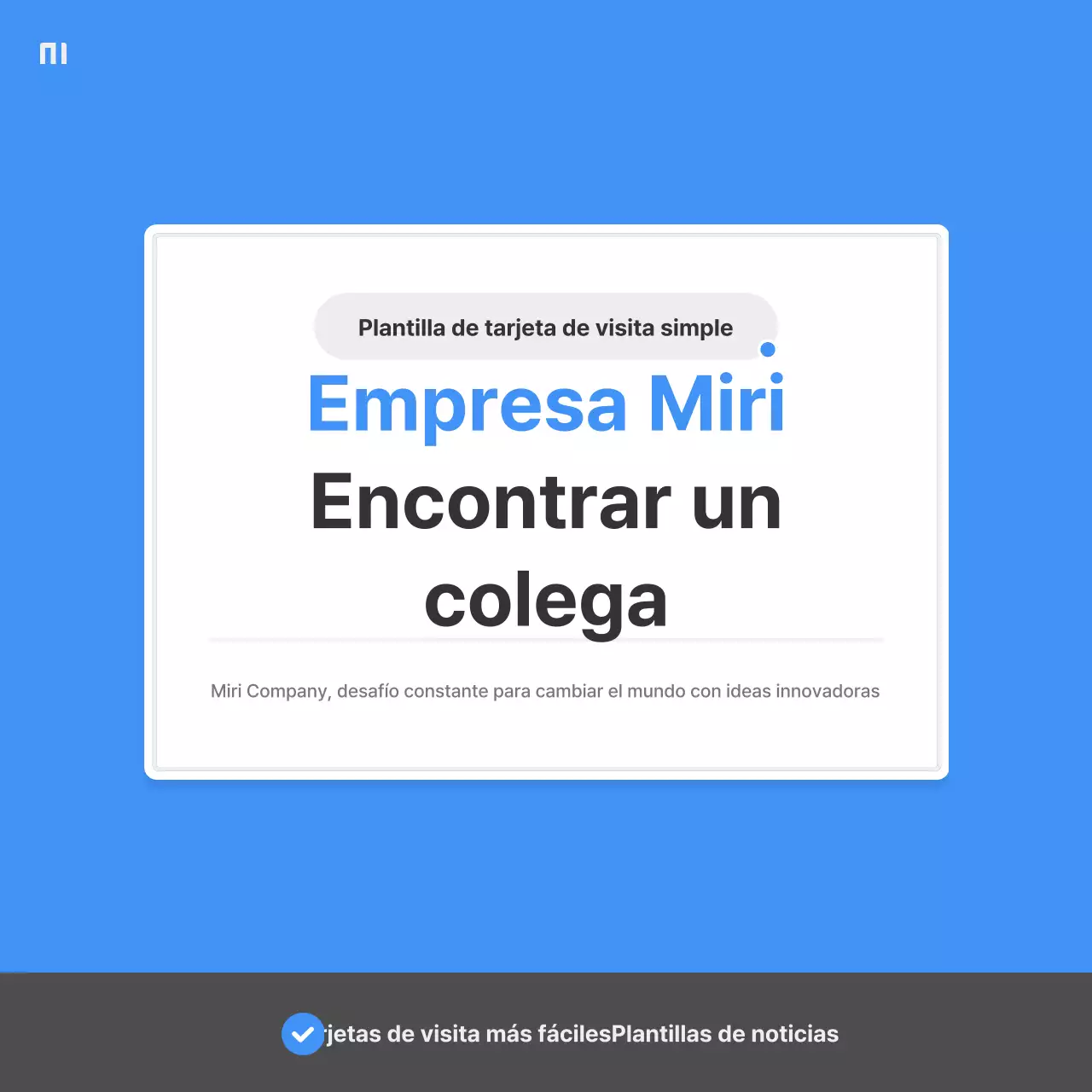 Un sencillo anuncio de empleo en azul y gris