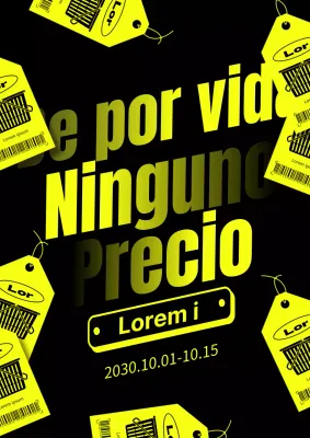 Pop-art, anuncio de descuento de cantidad limitada en amarillo y negro