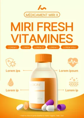 Promouvoir les vitamines modernes en jaune et orange