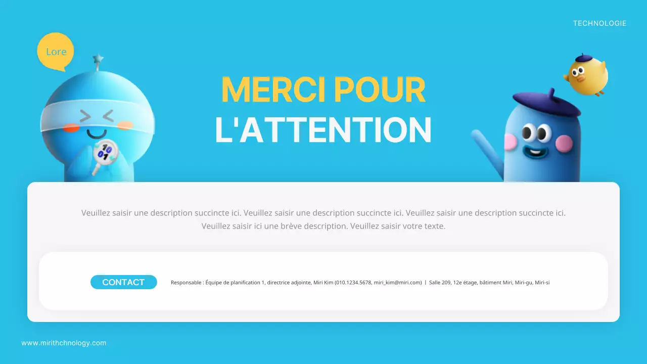 Une plate-forme de formation à la prospective technologique kitsch, bleue et jaune.