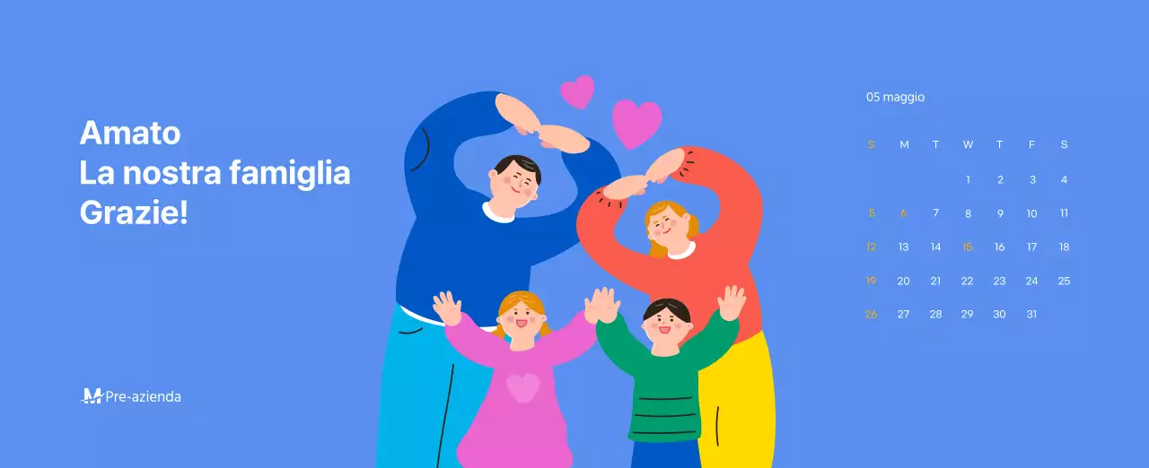 Calendario motivazionale con illustrazioni energetiche e citazioni positive su sfondo azzurro