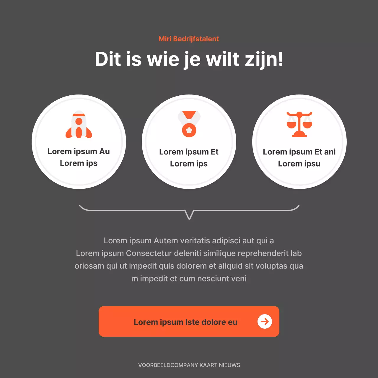 Een eenvoudige bedrijfsvacature in rood en grijs