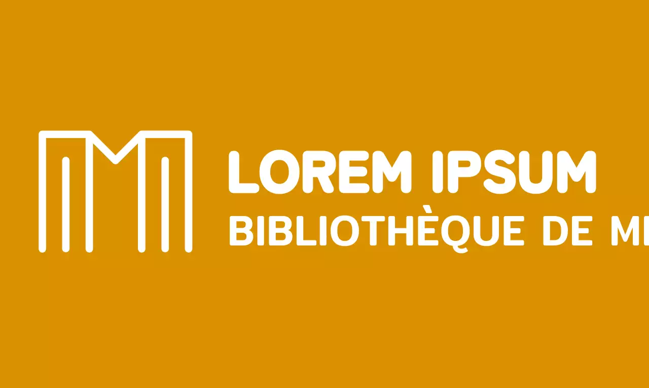 Logo de bibliothèque simple et moderne en blanc