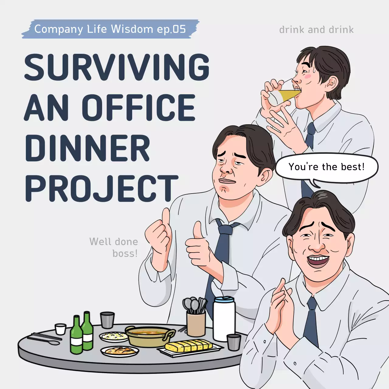 Grey Comic Office Guide Social Media Post