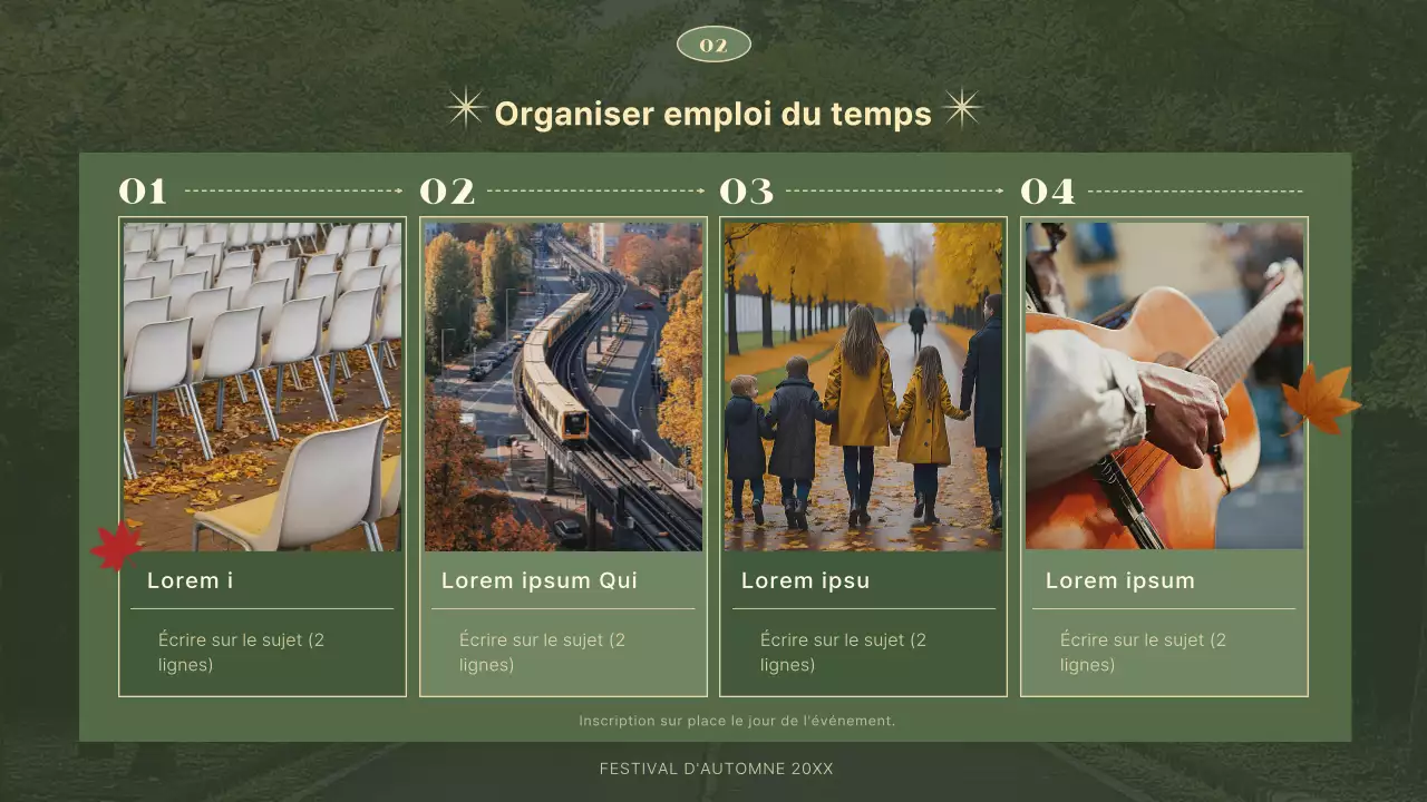 Un agenda simple et moderne pour les festivals d'automne en vert et beige