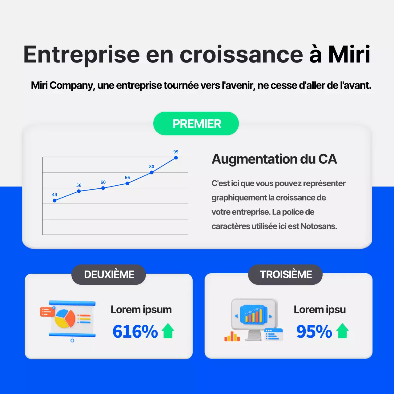 Un simple profil d'entreprise bleu et vert