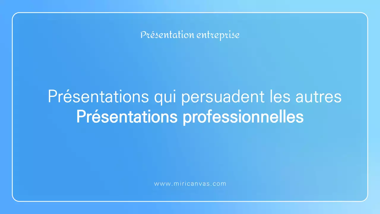 Présentation d'entreprise minimaliste en bleu clair et blanc