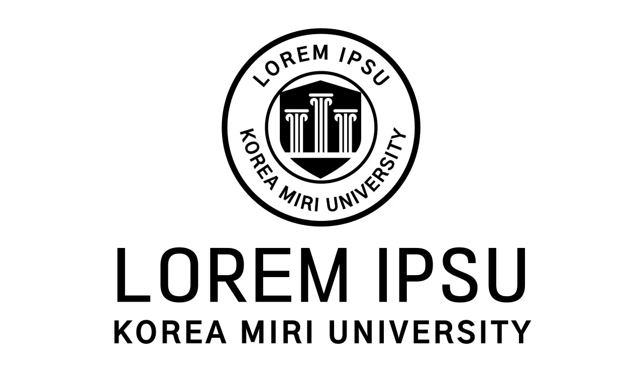 Black, symbolic university logo concept
