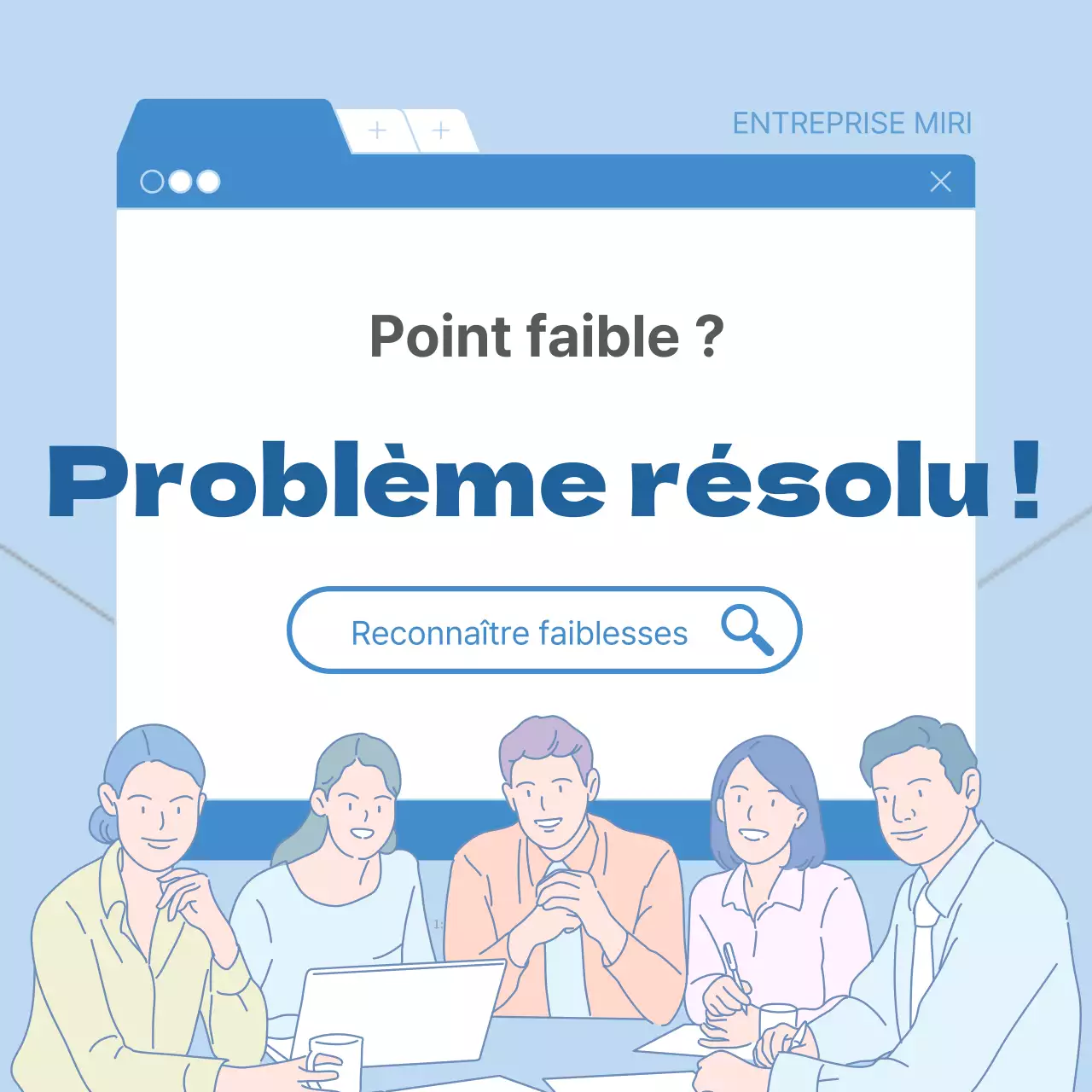 Promotion d'entreprise moderne en bleu et blanc