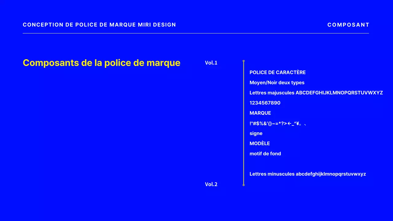 Une proposition de police de caractères simple en bleu.