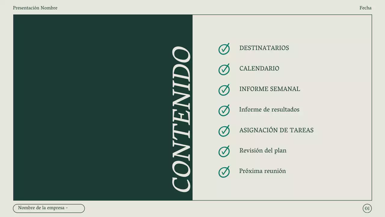 Informe minimalista de actas de reuniones de marketing en verde y beige