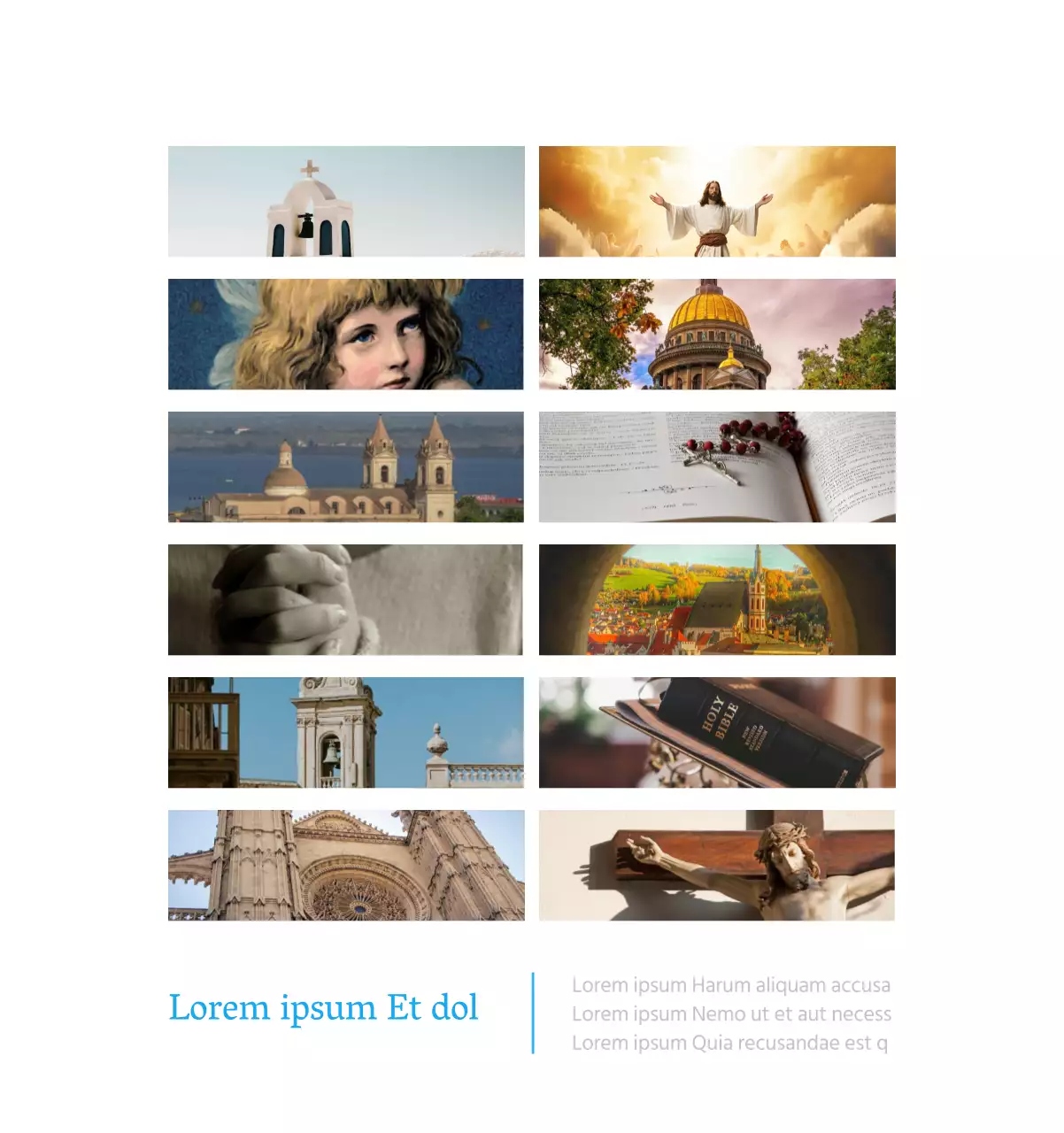 Calendario ecclesiastico blu di concezione moderna