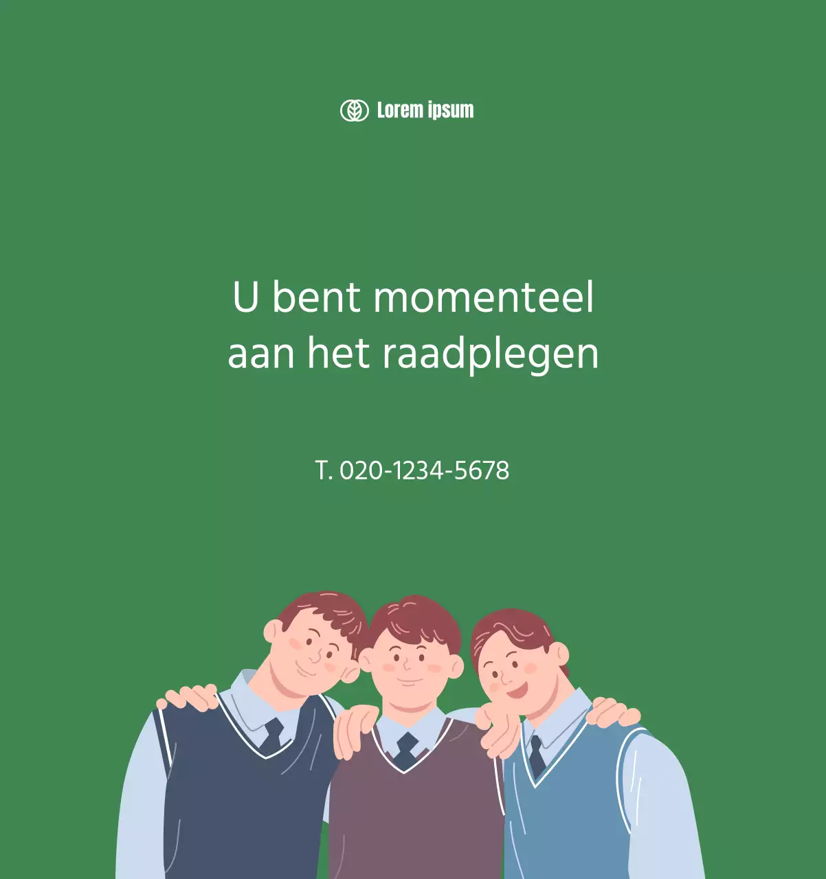 Kalender met jeugdillustraties op een gele en groene achtergrond