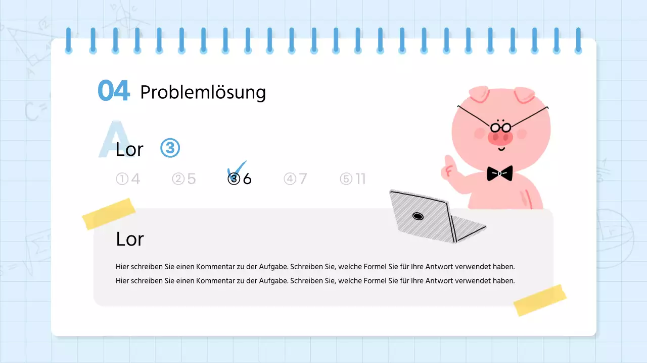 Kitschige Mathe-Schulmaterialien in Hellblau und Gelb